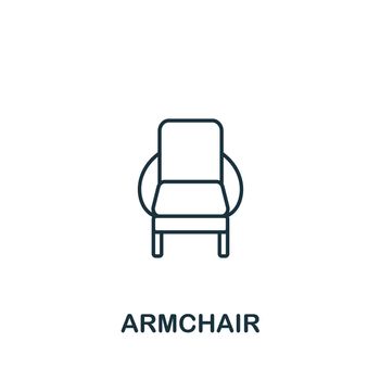 Armchair icon. Line simple Armchair icon for templates, web design and infographics