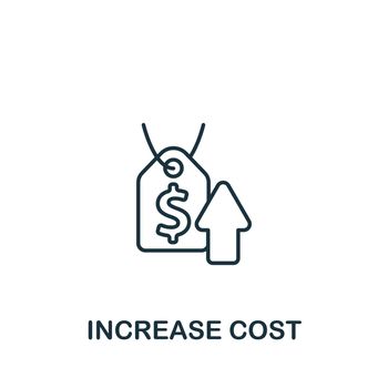 Increase Cost icon. Line simple icon for templates, web design and infographics