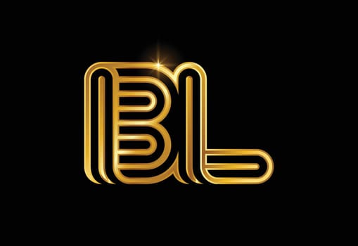 B and L combination Lines Letter Logo Creative Line Letters Design Template