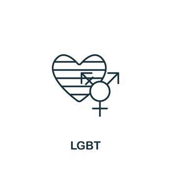Lgbt icon. Line simple Lgbt icon for templates, web design and infographics