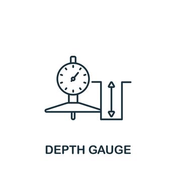 Depth Gauge icon. Line simple Measuring icon for templates, web design and infographics