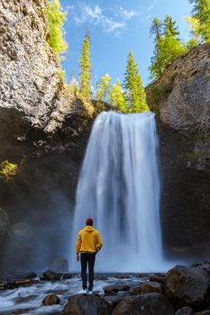 Helmcken Falls, the most famous waterfall in Wells Gray Provincial Park in British Columbia, Canada