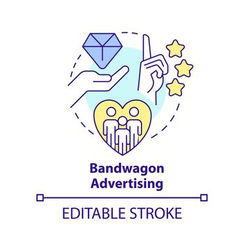 Bandwagon advertising concept icon