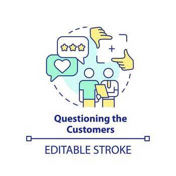 Questioning customers concept icon