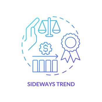 Sideways trend blue gradient concept icon