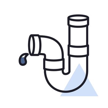 Plumbing pipes vector icon. Construction, repair