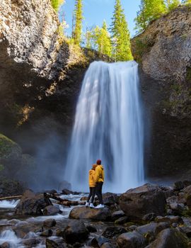 Moul Falls, the most famous waterfall in Wells Gray Provincial Park in British Columbia, Canada