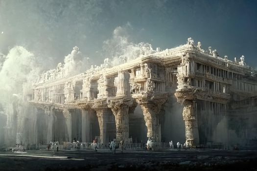 Ancient roman architecture, digital art, 3d illustration