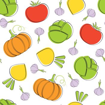 Season vegetable seamless pattern vector graphic