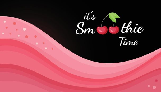 Red cherry smoothie logo vitamin drink banner