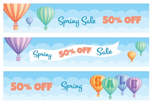Hot air balloon discount sale coupon template