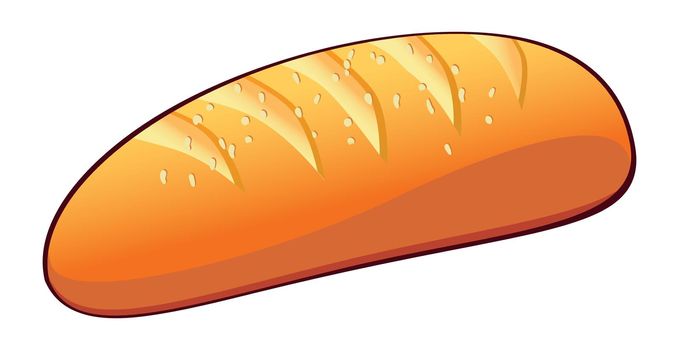 Realistic freshly baked loaf of bread on white background - Vector