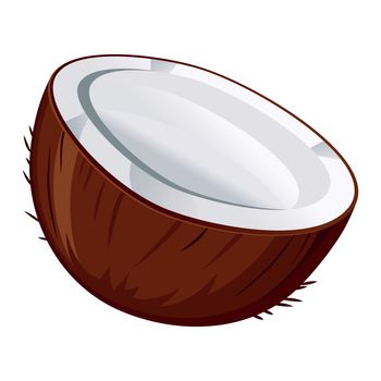 Realistic fresh coconut and coconut milk white background - Vector