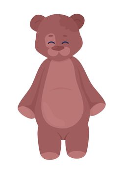 Cute teddy bear semi flat color vector object
