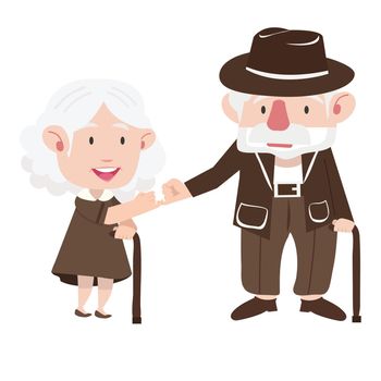 elderly couple  promise flat design 
