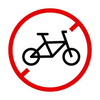 Bicycle parking prohibited. Bicycle driving prohibited. Vector.