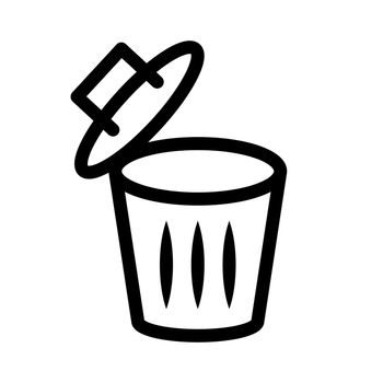 Open trash can icon. Waste. Vector.