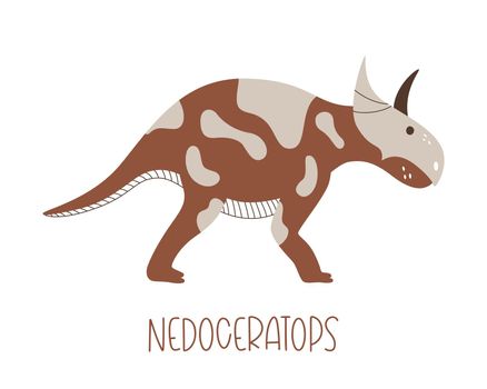 Wild prehistoric dinosaur nedoceratops isolated on white background