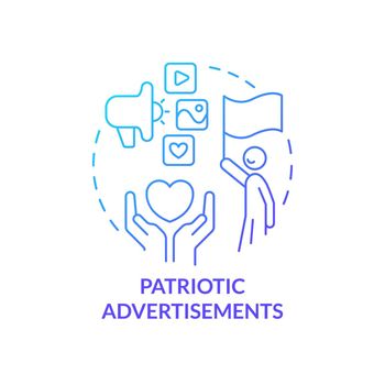 Patriotic advertisements blue gradient concept icon