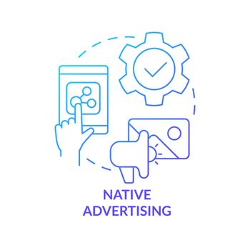 Native advertising blue gradient concept icon