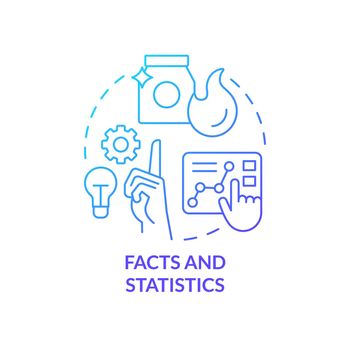 Facts and statistics blue gradient concept icon