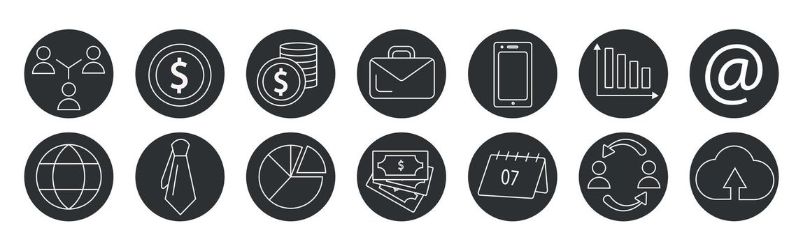 Build business icons on white background - Vector