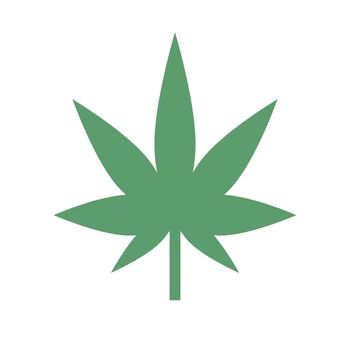 Simple marijuana leaf icon. Marijuana icon. Drugs. Vector.