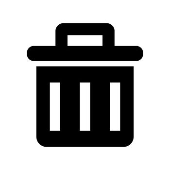 Simple small trash can icon. Vector.