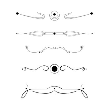 Set of black lines ornaments, frames for illustrations on a white background - Vector