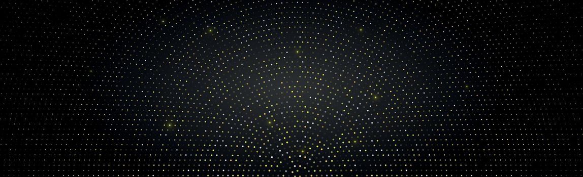 Multicolored glowing dots on a black background - Vector