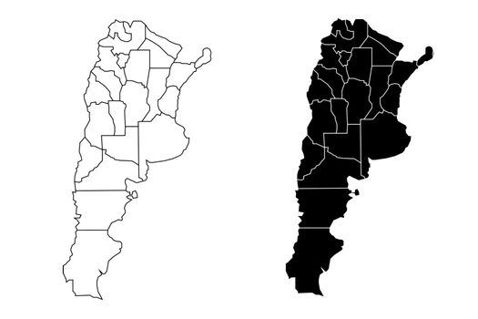 Argentine political map. Low detailed