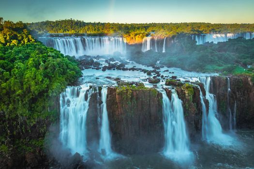 Iguazu Falls dramatic landscape, view of Argentina side, South America