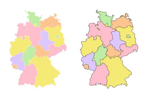 Germany political map. Low detailed