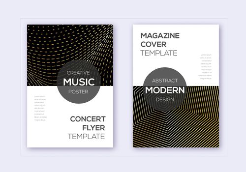 Modern cover design template set. Gold abstract li