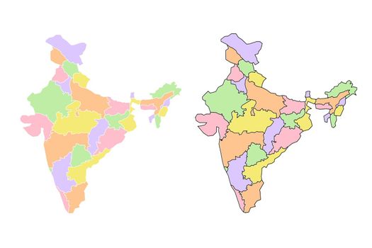 India political map. Low detailed
