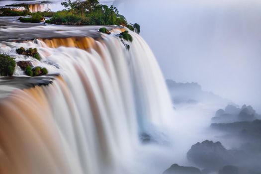 Iguazu Falls dramatic landscape, view from Brazil side, South America