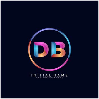 DB Letter logo icon design template elements