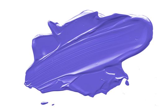 Lavender purple beauty cosmetic texture isolated on white background, smudged makeup smear or cosmetics product smudge, paint brush strokes