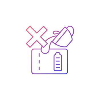 Dont spill on powerbank gradient linear vector manual label icon
