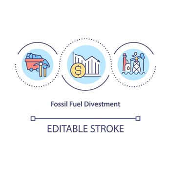 Fossil fuel divestment concept icon