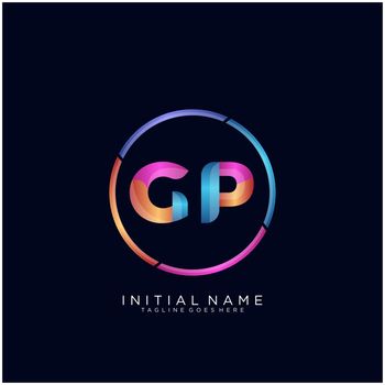 GP Letter logo icon design template elements