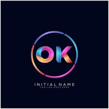 OK Letter logo icon design template elements