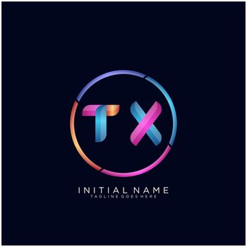 TX Letter logo icon design template elements