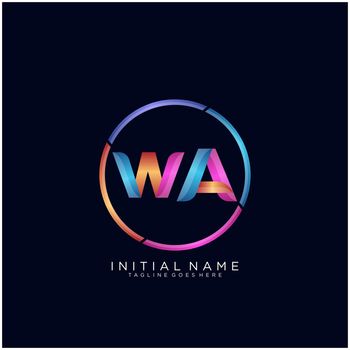 WA Letter logo icon design template elements
