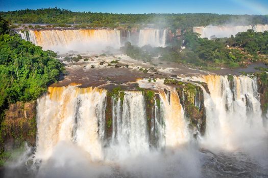 Iguazu Falls dramatic landscape, view from Argentina side, South America