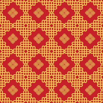 Chinese abstract seamless pattern vector, red color. Illustration of traditional oriental Asian background. Chinese symbol for Chinese new year or other festival.