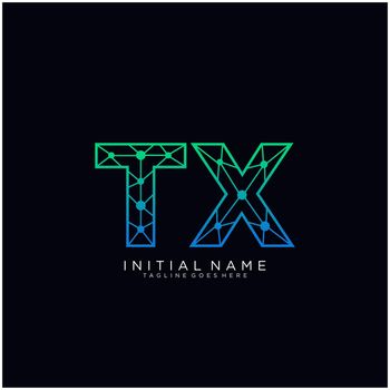 TX Letter logo icon design template elements