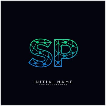 SP Letter logo icon design template elements