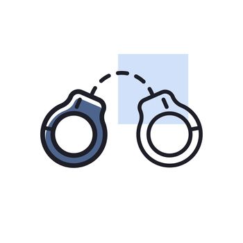 Handcuffs vector icon. Police sign