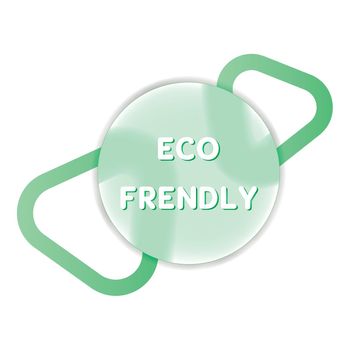 Eco friendly lettering round vector illustration of design element for label or promo badge of zero waste production in glassmorphism style